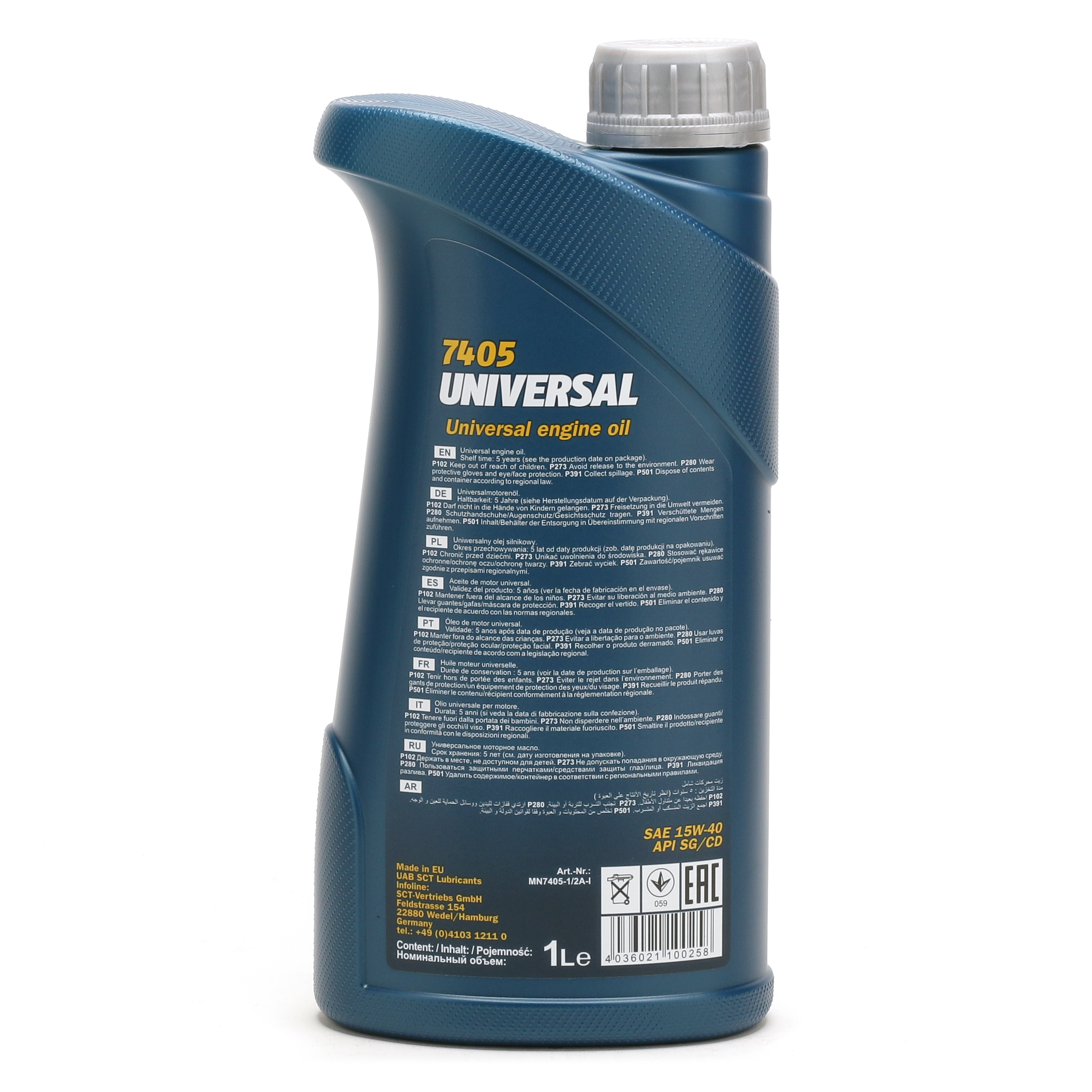 Mannol 7405 Universal 15W-40 mineralisches Motoröl 1l Flasche